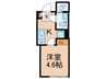 茶花ハイツ 1Kの間取り