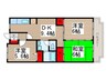 ハイネス萩 3DKの間取り