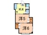 富士栄マンション 2Kの間取り