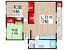 久米川駅東住宅22号棟(203) 2LDKの間取り