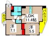 クレストコート綾瀬 2LDKの間取り