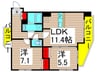 クレストコート綾瀬 2LDKの間取り