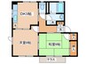 サウス・ドミ－ル 2DKの間取り