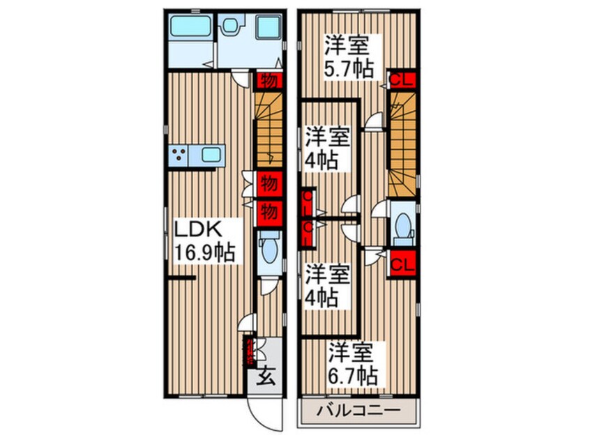 間取図 Ｋｏｌｅｔ吉野原#０４