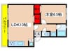 サニ－ハイツ土方 1LDKの間取り