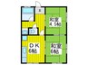 北原荘 2DKの間取り