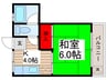 扇荘 1Kの間取り