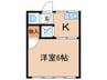 まどか荘 1Kの間取り