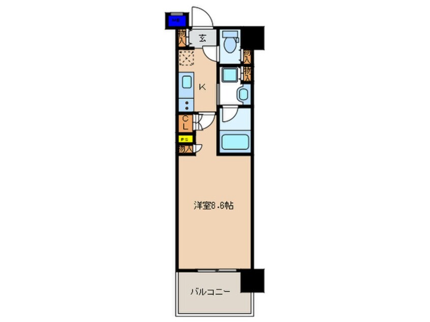 間取図 ﾊﾟﾚｽﾃｰｼﾞｶﾜｸﾞﾁﾅﾐｷ