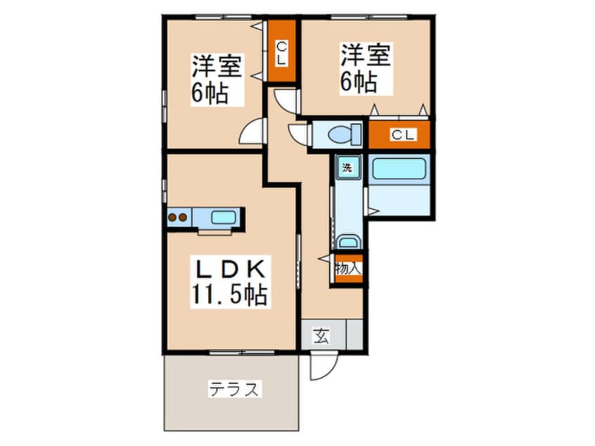 間取図 サンクオ－レＢ