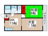 エクシ－ドアロ－ 2DKの間取り