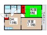 エクシ－ドアロ－ 2DKの間取り