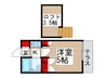 エルピア柏 1Kの間取り