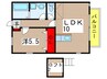 フォレスト 1LDKの間取り