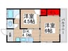 シブヤハイツ 2DKの間取り