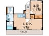 フレンドリ－かわかみ 1LDKの間取り