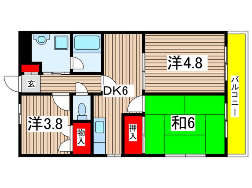 間取図 北小岩ワイ・エム・ガ－デン