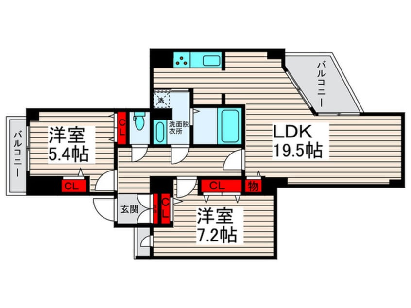 間取図 コンフィ－ル西新井Ａ．Ｐ