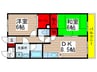 ルミエ－ル花園 2DKの間取り