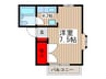 岡ハイツ 1Kの間取り