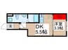 GIORNO八柱 1DKの間取り