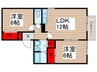 クレールシャンブルＢ棟 2LDKの間取り