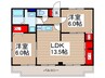 サニーライド 2LDKの間取り