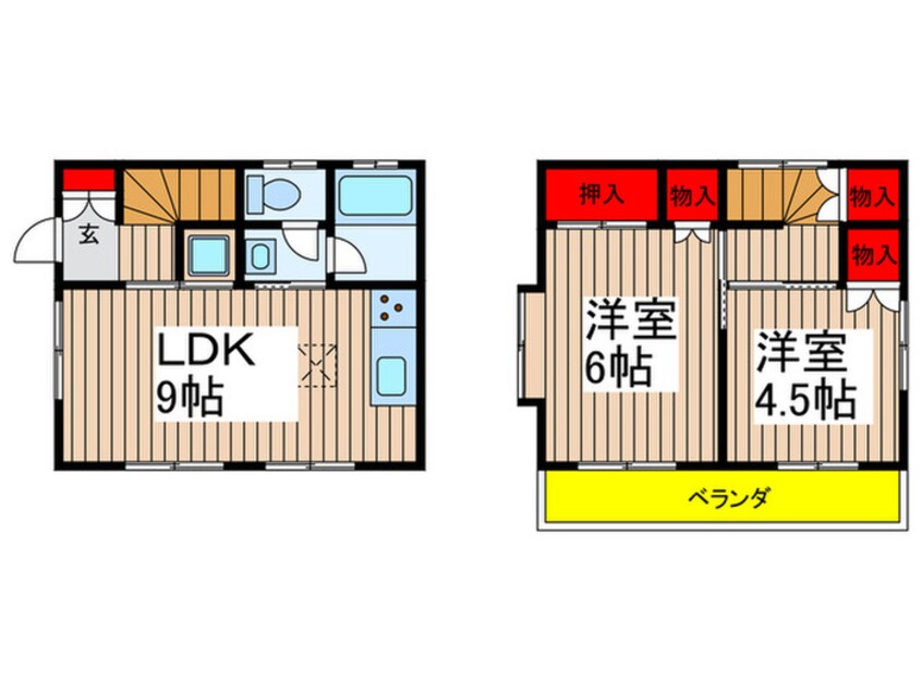 間取図 稲越３丁目貸家