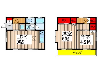 間取図 稲越３丁目貸家