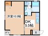 金城ビル 1DKの間取り