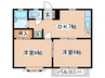 さくらハイツ 2DKの間取り
