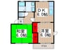 石橋ハイツB 2DKの間取り
