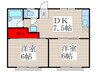 手塚アパート 2DKの間取り