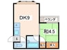 スカイハウス野比 1DKの間取り