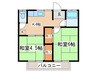 仲西荘 2Kの間取り