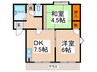 シャトレーあざみがや 2DKの間取り