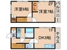 メインシティガーデンセリーゼ 2DKの間取り
