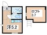 ルシェン和田町 1Rの間取り