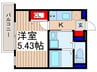 スフィーダⅠ 1Kの間取り