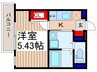 スフィーダみずほ台Ⅰ 1Kの間取り