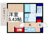 スフィーダⅠ 1Kの間取り