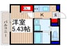 スフィーダⅠ 1Kの間取り