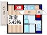 スフィーダみずほ台Ⅰ 1Kの間取り