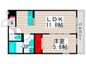 リブリ・アージュドール 1LDKの間取り