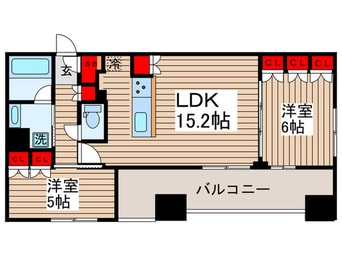 間取図 ﾌﾟﾚｼｽ八丁堀ﾘﾊﾞｰﾌﾛﾝﾄ（204）