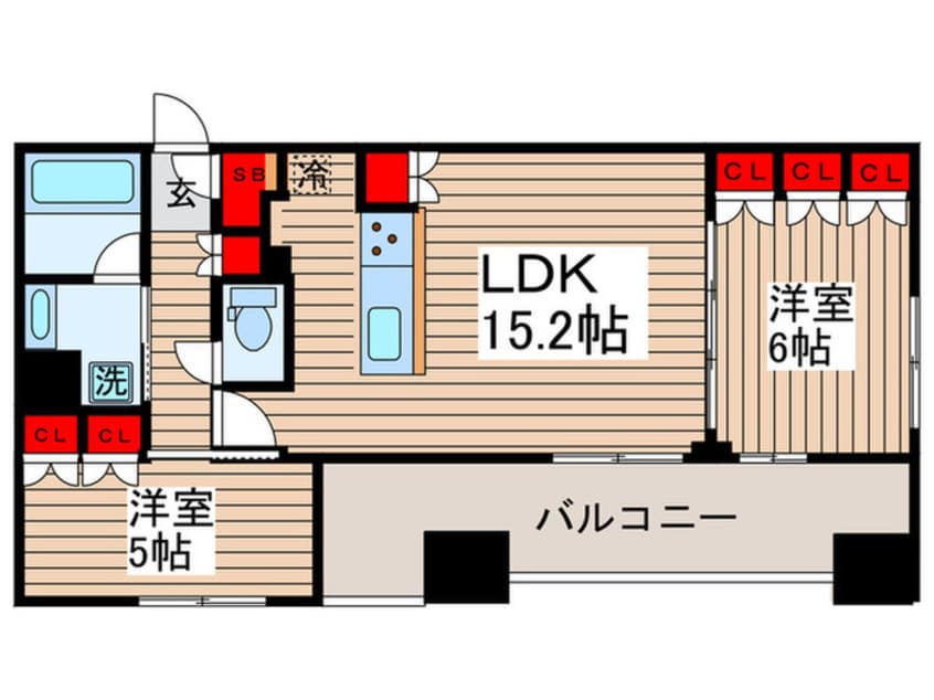 間取図 ﾌﾟﾚｼｽ八丁堀ﾘﾊﾞｰﾌﾛﾝﾄ（204）