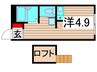 エルプレミア梅島 1Rの間取り