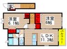メゾンエスポワールＢ 2LDKの間取り
