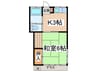 第１鶴巻荘 1Kの間取り