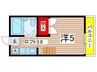 クオーレ 1Rの間取り